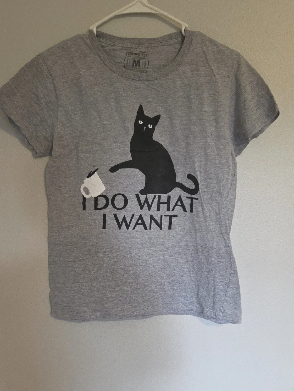 Gray 'I Do What I Want' Cat T-Shirt - Casual Cat Lover Tee